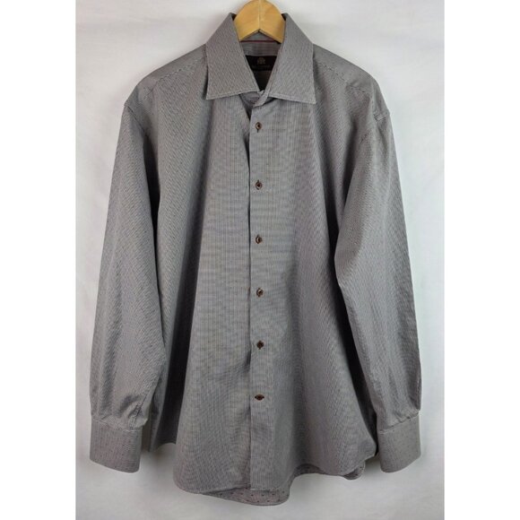 Circle of Gentlemen Men's Shirt Garvey Size 44 17.5 Gray Long Sleeve Button Down - Picture 1 of 12